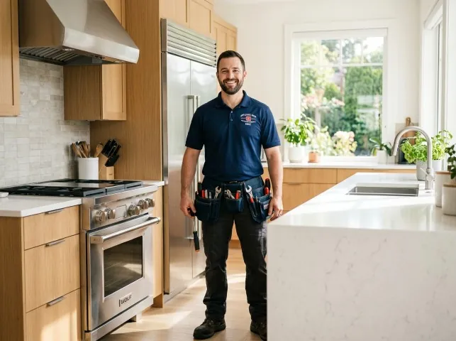 Appliance Repair Hero technician in a Beebe, AR kitchen after an appliance repair